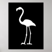 Poster Flamant rose noir et blanc (Devant)