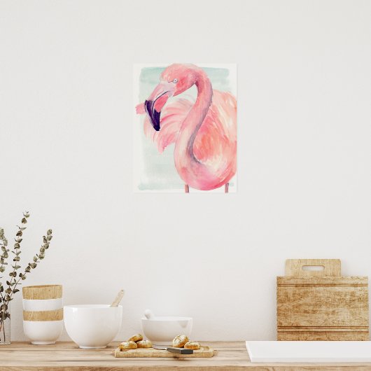 Poster Flamant rose Pastel (Cuisine)