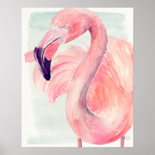 Poster Flamant rose Pastel (Devant)