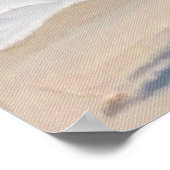 Poster Flamant rose père Noël sur la plage (Coin)