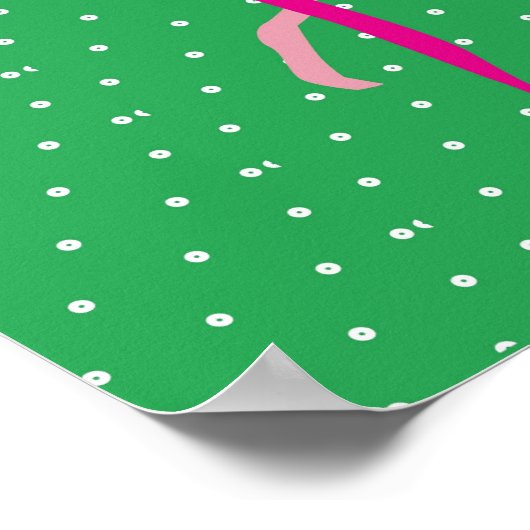 Poster Flamant rose psychédélique mal yeux art Imprimer (Coin)