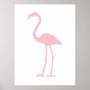 Poster Flamant rose rose