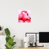 Poster Flamant rose rose (Bureau à domicile)