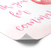 Poster Flamant rose rose Aloha Merci pour venir (Coin)