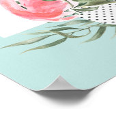 Poster Flamant rose rose aquarelle Collage tropical (Coin)