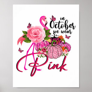 Poster Flamant rose Rose Citrouille En Octobre Nous Porto