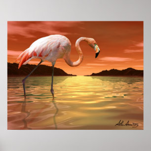 Poster Flamant rose rose Floride