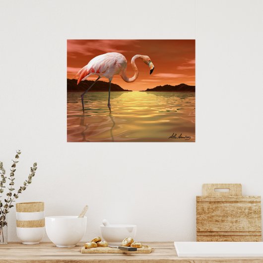 Poster Flamant rose rose Floride (Cuisine)