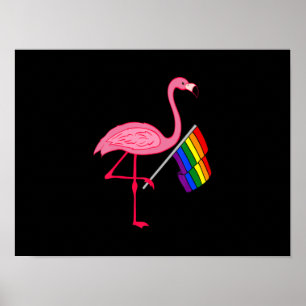 Poster Flamant rose rose Gay pride cadeaux du mois de la 