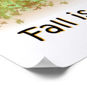 Poster Flamant rose rose Happy Fall Funny Humour Citrouil (Coin)