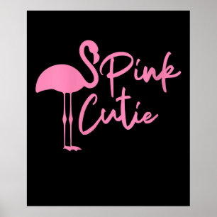 Poster Flamant rose rose mignon pour femmes Rose Cute