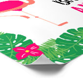 Poster Flamant rose rose tropical Fête d'anniversaire per (Coin)