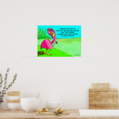 Poster Flamant rose rose Whimsical Golf Ball Perdu Humour (Cuisine)