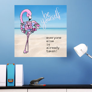 Poster Flamant rose Soyez Vous-Même Inspirant Citation