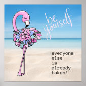 Poster Flamant rose Soyez Vous-Même Inspirant Citation (Devant)