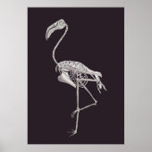 Poster Flamant rose Squelette Oiseau Halloween Anatomie a (Devant)