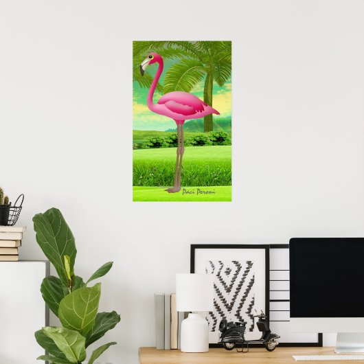 POSTER FLAMANT ROSE - SRF (Bureau à domicile)