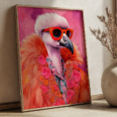 Poster Flamant rose tendance Funky Art Print
