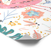 Poster Flamant Rose Tropical (Coin)