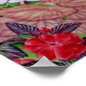 Poster Flamant rose tropical (Coin)