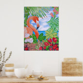 Poster Flamant rose tropical (Cuisine)