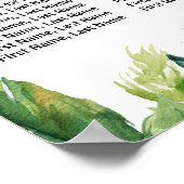 Poster Flamant rose tropical Mariage floral (Coin)