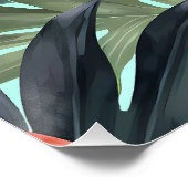 Poster Flamant rose tropical rose (Coin)