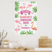 Poster Flamant rose tropical Symbole de bienvenue, Affich (Cuisine)