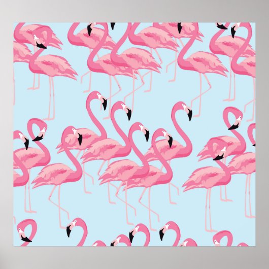 Poster Flamant rose : Tropical Vintage Print (Devant)