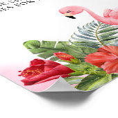 Poster Flamant rose tropical - Voeux roses pour bébé Post (Coin)