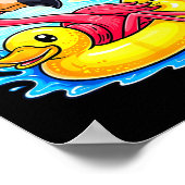 Poster Flamant Rose Vibes de Plage Tropicale Palmier (Coin)