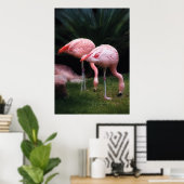 Poster Flamant - Un ensemble de flamants roses (Bureau à domicile)