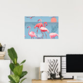 Poster Flamants Motif 1 (Bureau à domicile)