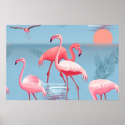 Poster Flamants Motif 1 (Devant)