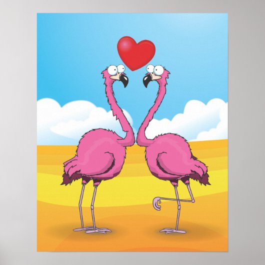 Poster Flamants roses (Devant)