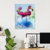 Poster Flamants roses (Bureau à domicile)