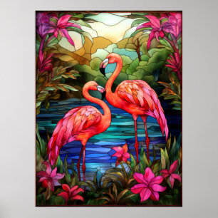 Poster Flamants roses
