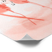 Poster Flamants roses chantant (Coin)