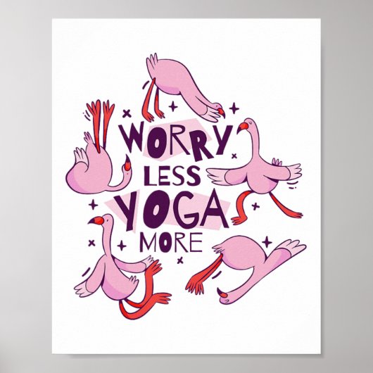Poster Flamants roses d'exercice de yoga  (Devant)