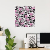 Poster Flamants roses et fleurs d'hibiscus (Bureau à domicile)