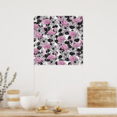 Poster Flamants roses et fleurs d'hibiscus (Cuisine)