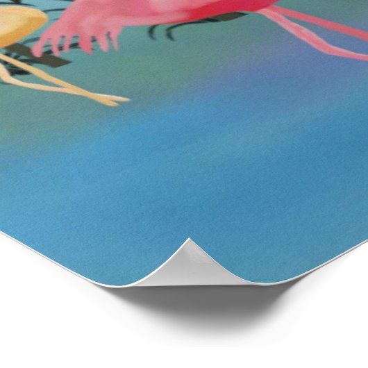 Poster Flamants roses fabuleux Imprimer (Coin)