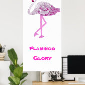 Poster Flamants roses gloire (Bureau à domicile)