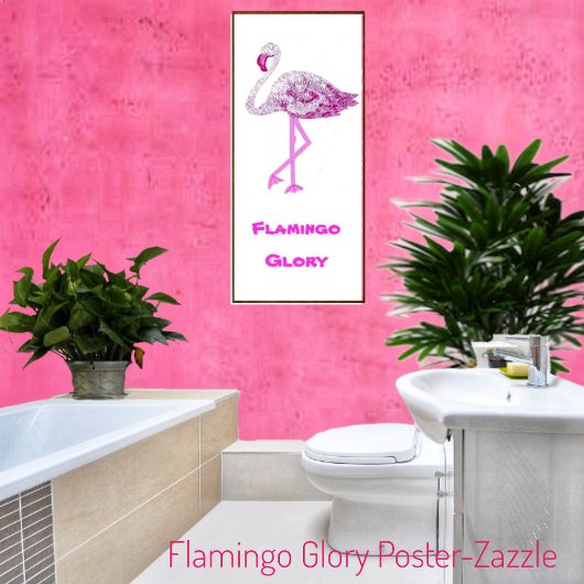 Poster Flamants roses gloire