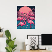 Poster Flamants roses Imprimer (Bureau à domicile)