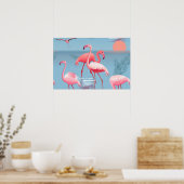 POSTER FLAMANTS ROSES MOTIF 1 (Cuisine)
