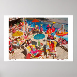 Poster 'Flamants roses!' pour impression/affiche (pas de