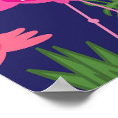 Poster Flamants vintages, éléments d'été motif (Coin)