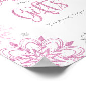 Poster Flambeaux d'argent rose hiver Cartes et cadeaux (Coin)