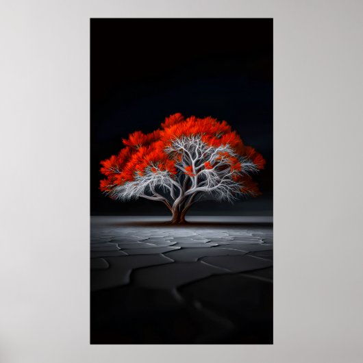Poster Flame of Life – Red Tree of Resilience (Devant)